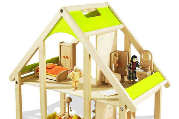 Puppenhaus mit Tragegriff auf der Oberseite