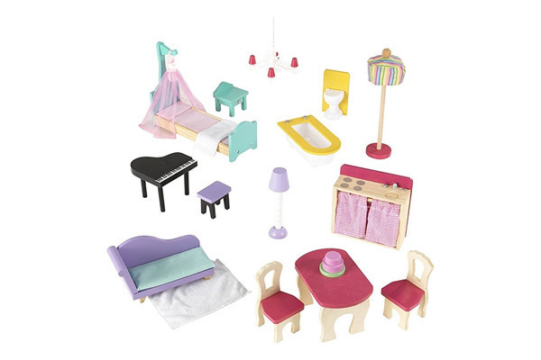 Einschließlich 17 farbenfrohe Möbelstücke